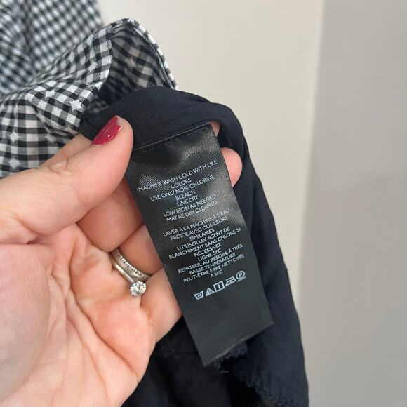 Anthropologie Maeve Sweetheart Gingham Mini Dress Smocked Back Sz Large - Picture 9 of 9